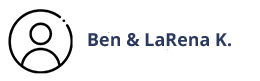 ben & larena K testimonial image with profile head icon