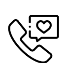 phone with heart chat box icon