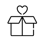 box with a heart coming out of it icon