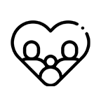 parents and child in heart icon